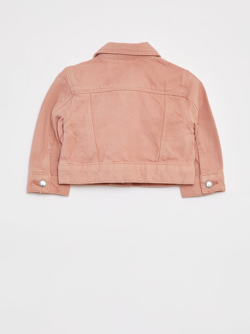 Veste denim avec ouverture pressionnée Rose - Kiabi