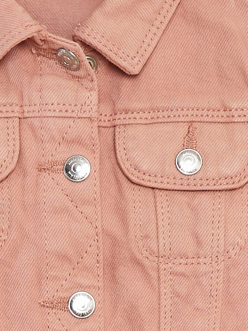 Veste denim avec ouverture pressionnée Rose - Kiabi