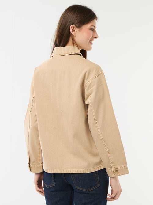Veste denim courte avec 2 poches plaquées - Kiabi