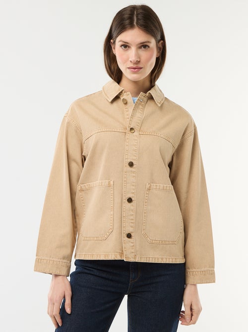Veste denim courte avec 2 poches plaquées - Kiabi
