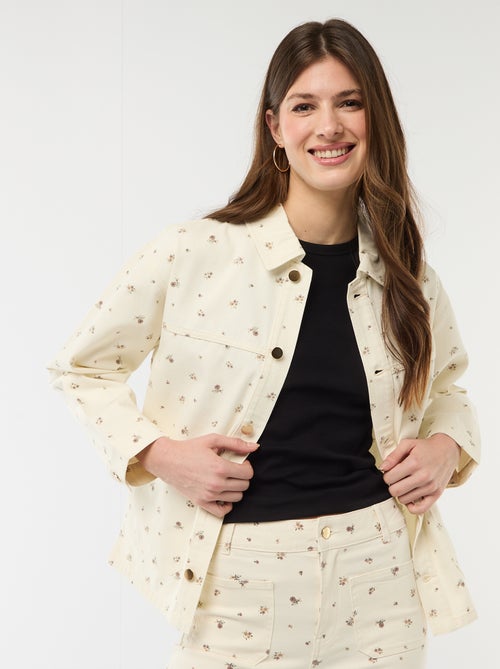 Veste denim courte avec 2 poches plaquées - Kiabi