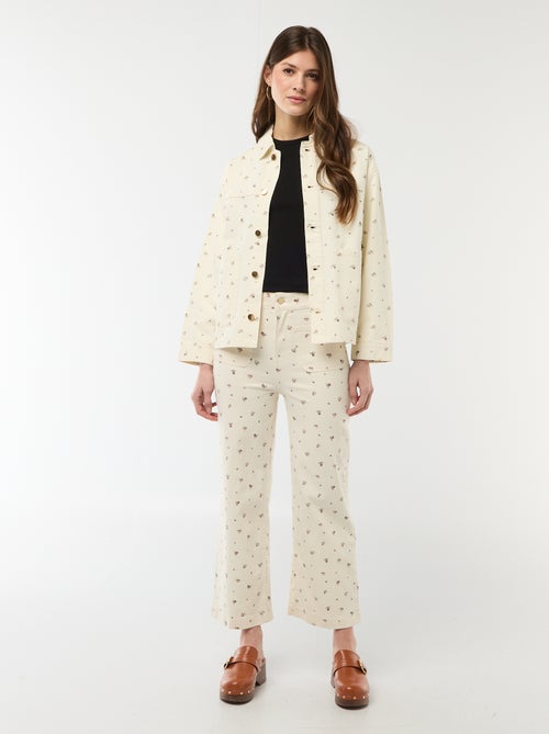 Veste denim courte avec 2 poches plaquées - Kiabi