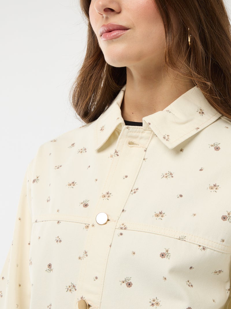 Veste denim courte avec 2 poches plaquées Blanc - Kiabi