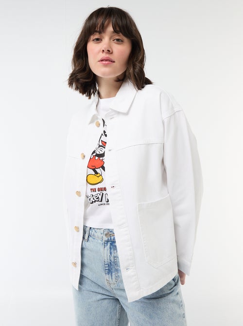 Veste denim courte avec 2 poches plaquées - Kiabi