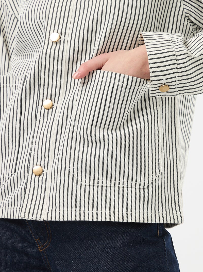 Veste denim courte avec 2 poches plaquées Blanc - Kiabi