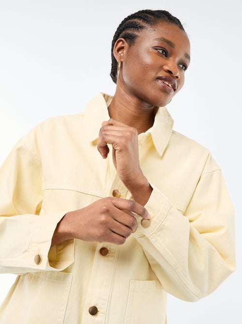 Veste denim courte avec 2 poches plaquées - Kiabi