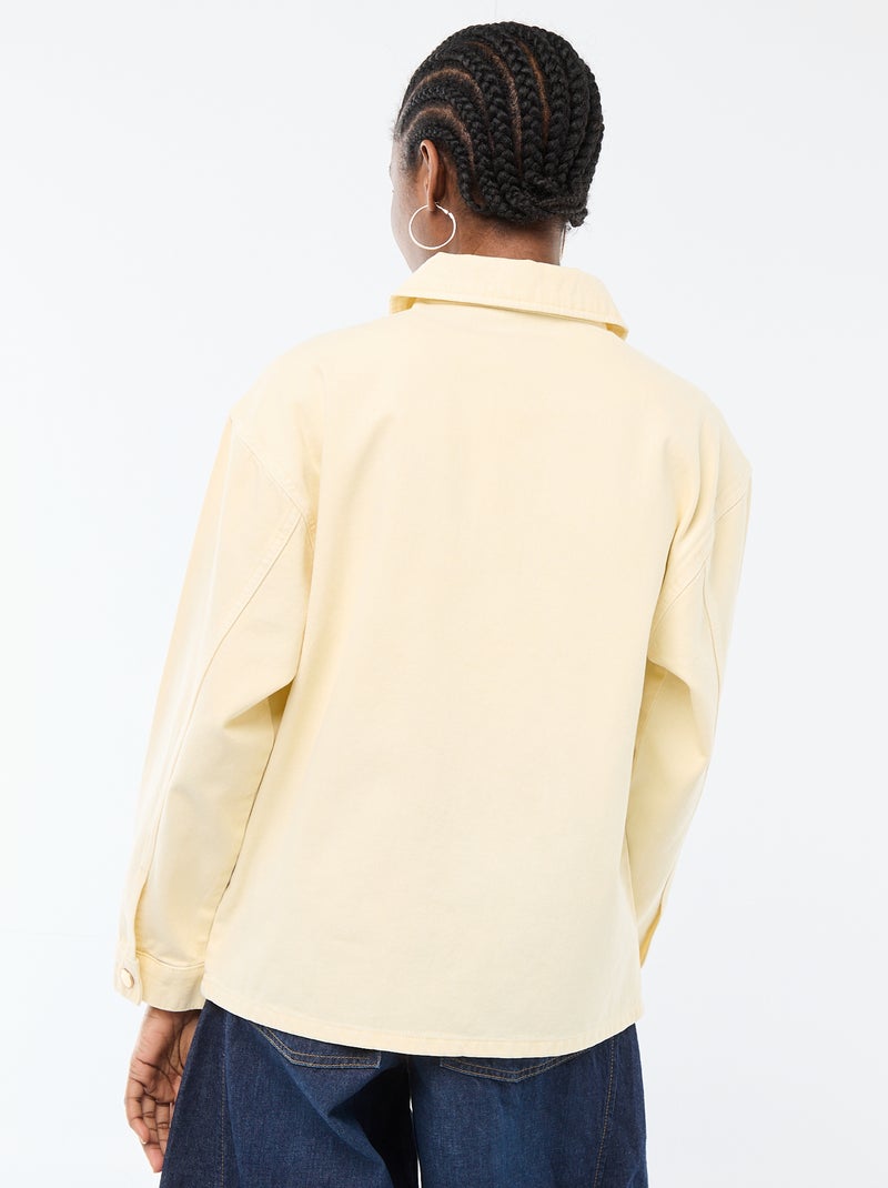 Veste denim courte avec 2 poches plaquées Jaune - Kiabi