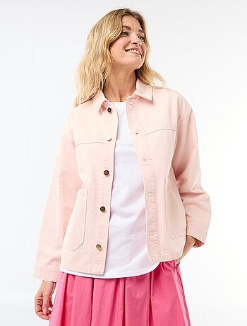 Veste denim courte avec 2 poches plaquées