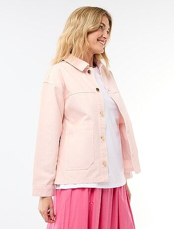 Veste denim courte avec 2 poches plaquées