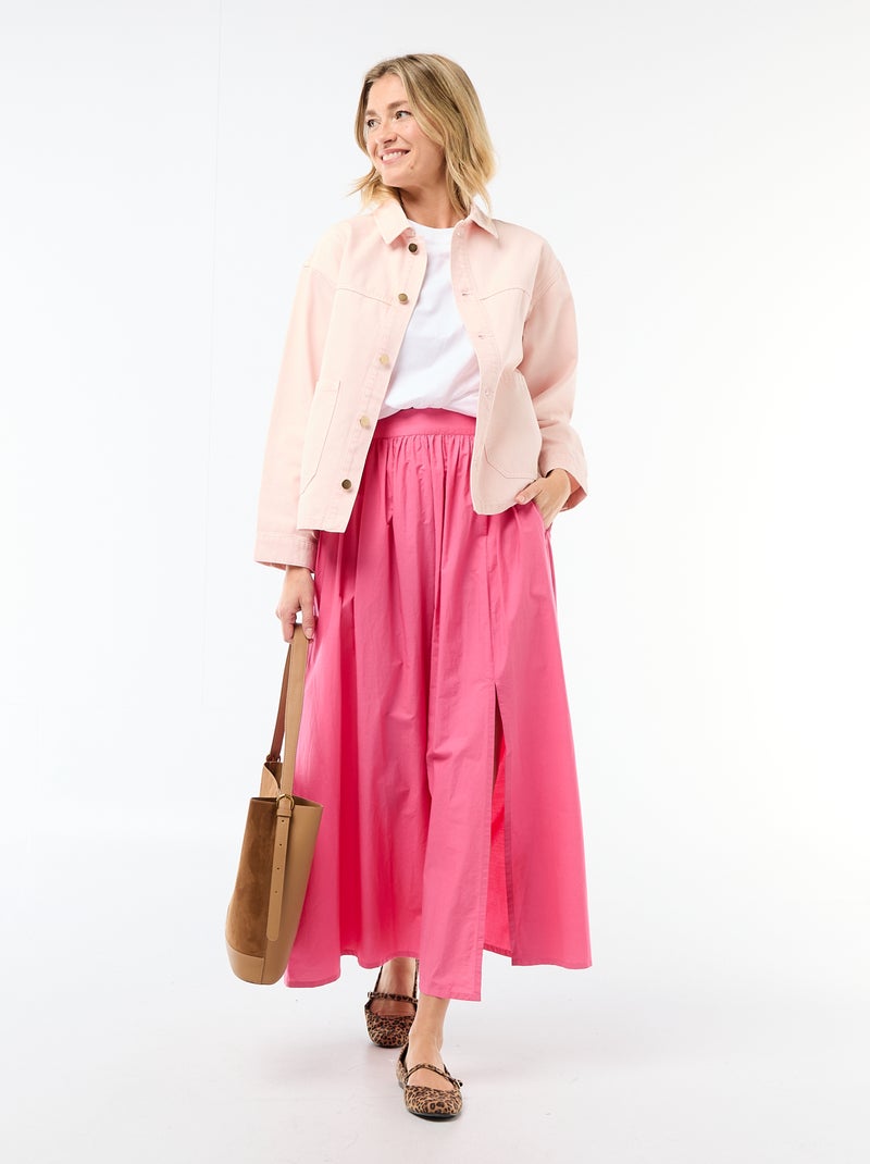 Veste denim courte avec 2 poches plaquées Rose - Kiabi