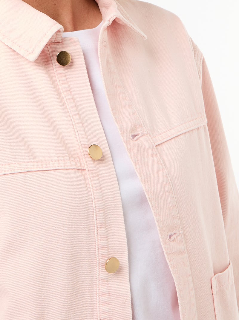 Veste denim courte avec 2 poches plaquées Rose - Kiabi
