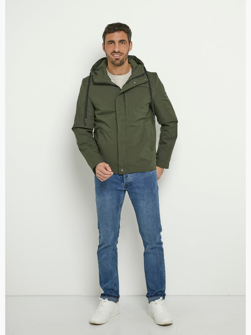 Veste déperlante chaude à capuche - AFIBEL Kaki - Kiabi