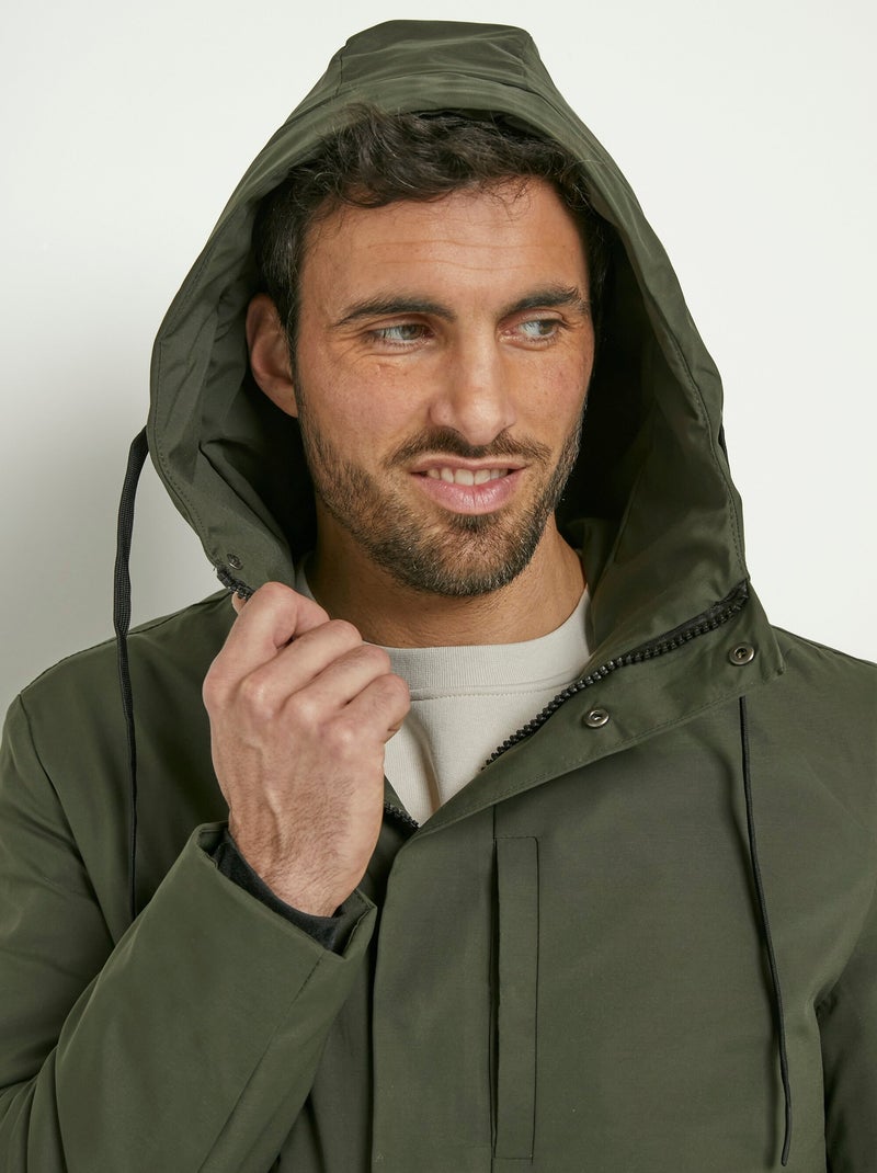 Veste déperlante chaude à capuche - AFIBEL Kaki - Kiabi