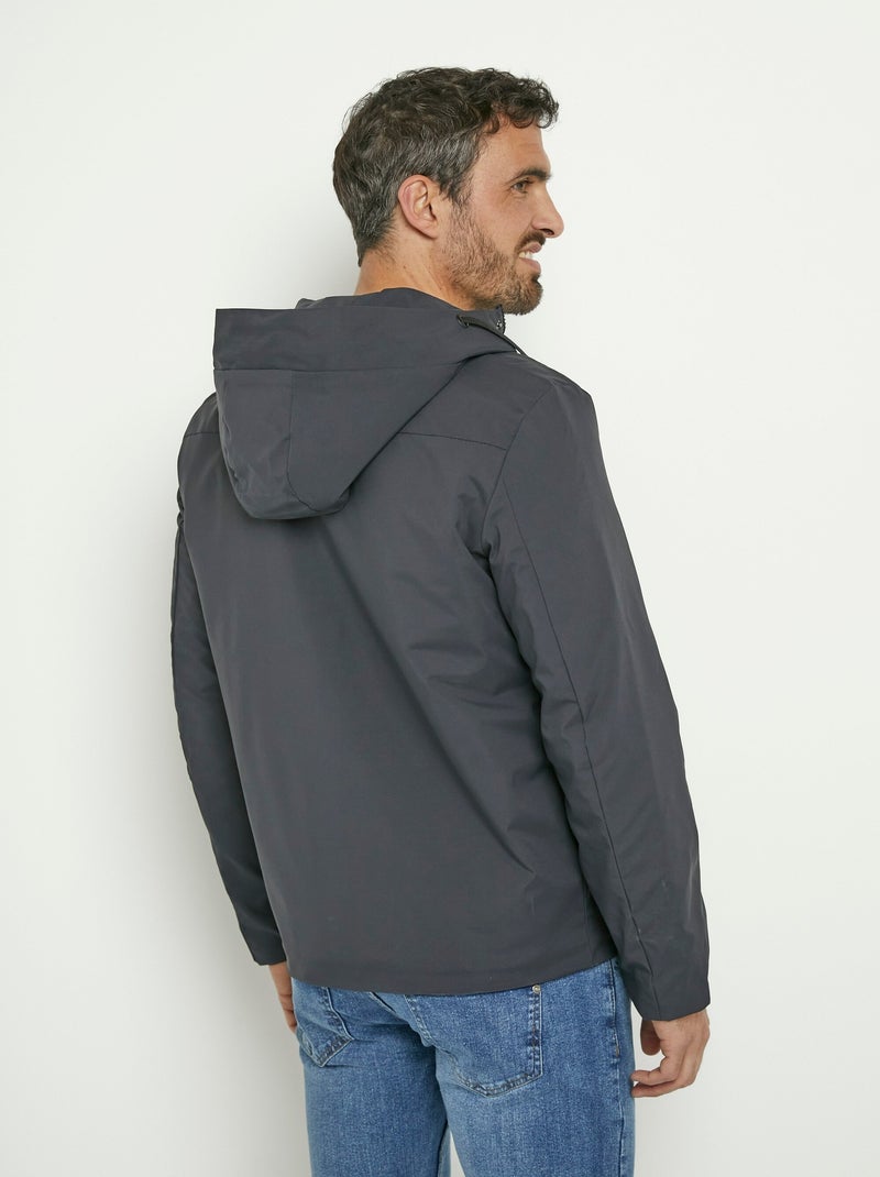 Veste déperlante chaude à capuche Bleu marine - Kiabi