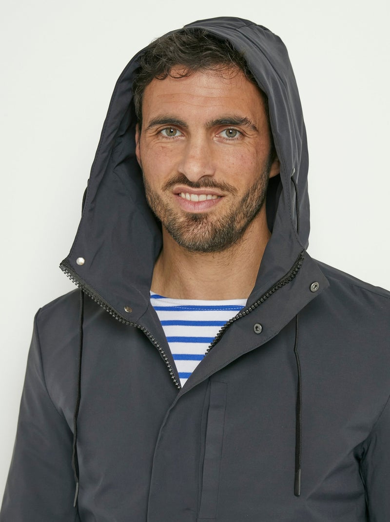 Veste déperlante chaude à capuche Bleu marine - Kiabi