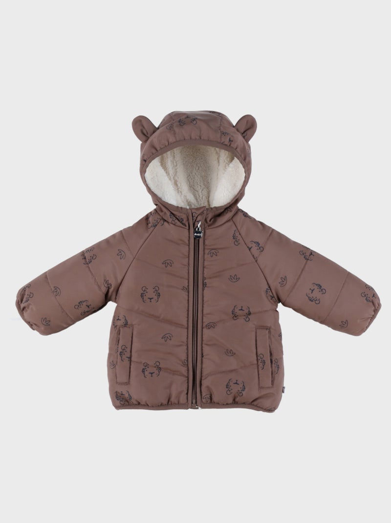 Veste déperlante en Groloudoux® et sherpa Noukie's Marron - Kiabi