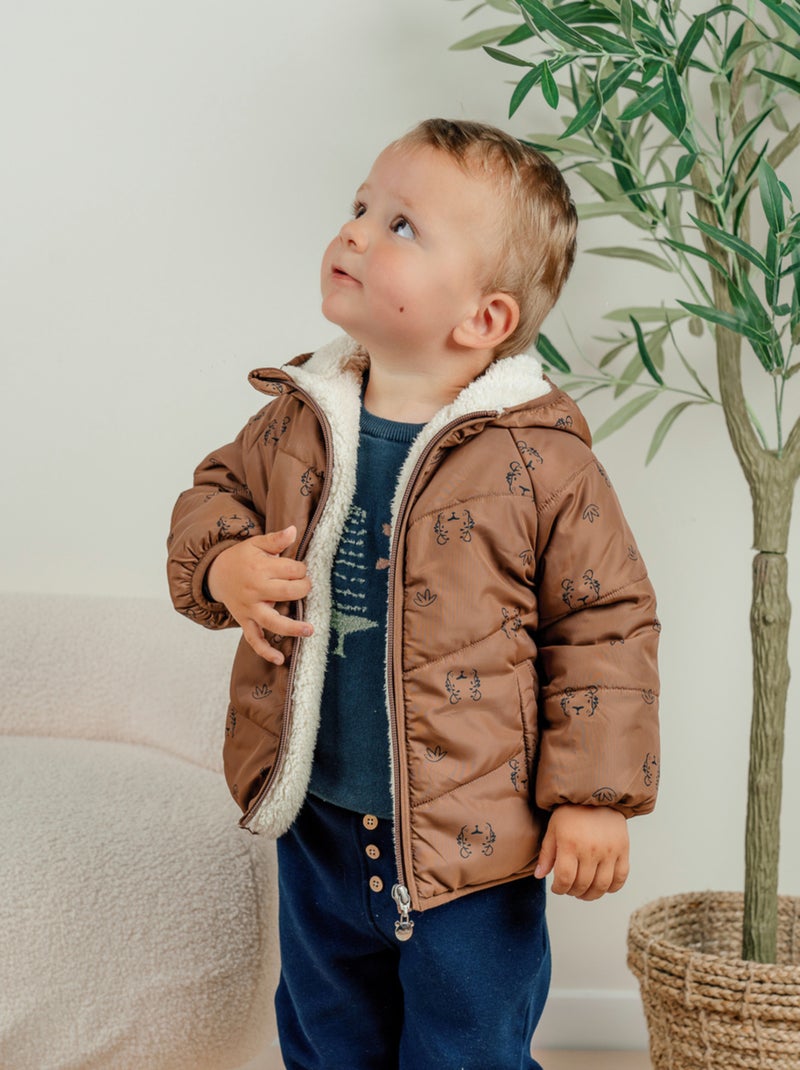 Veste déperlante en Groloudoux® et sherpa Noukie's Marron - Kiabi
