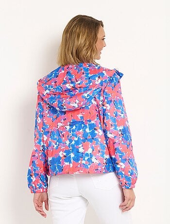 Veste déperlante imprimée à capuche