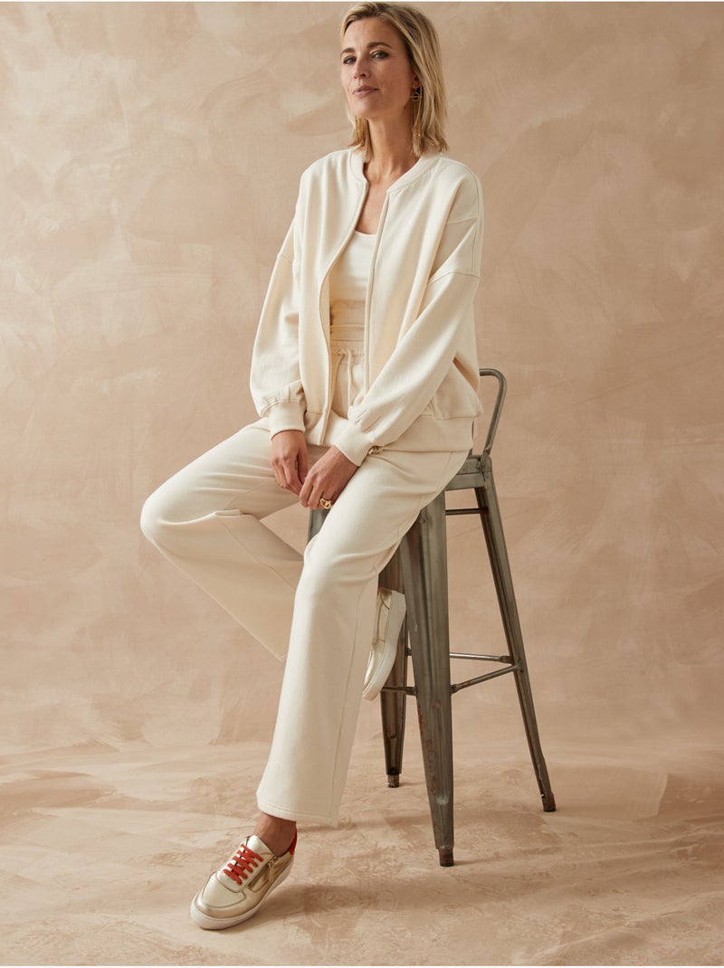 Veste détente molletonnée - DAXON Ecru - Kiabi