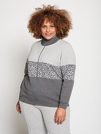 Veste détente zippée molleton col montant
