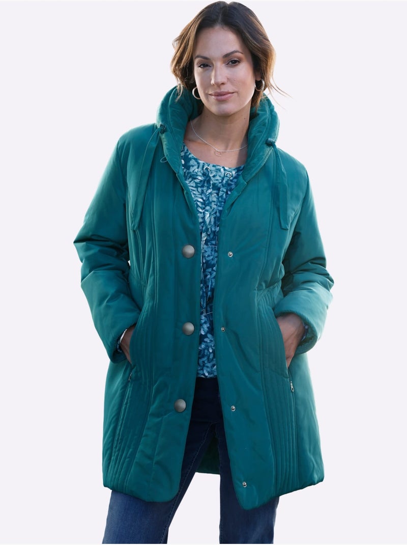 Veste d'extérieur col châle affinant - taille standard - witt Bleu pétrole - Kiabi