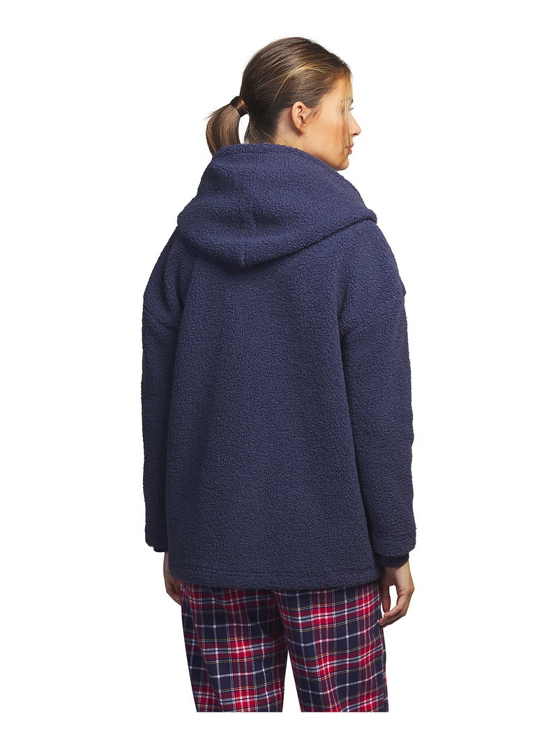 Veste d'intérieur à capuche Big Family Bleu marine - Kiabi