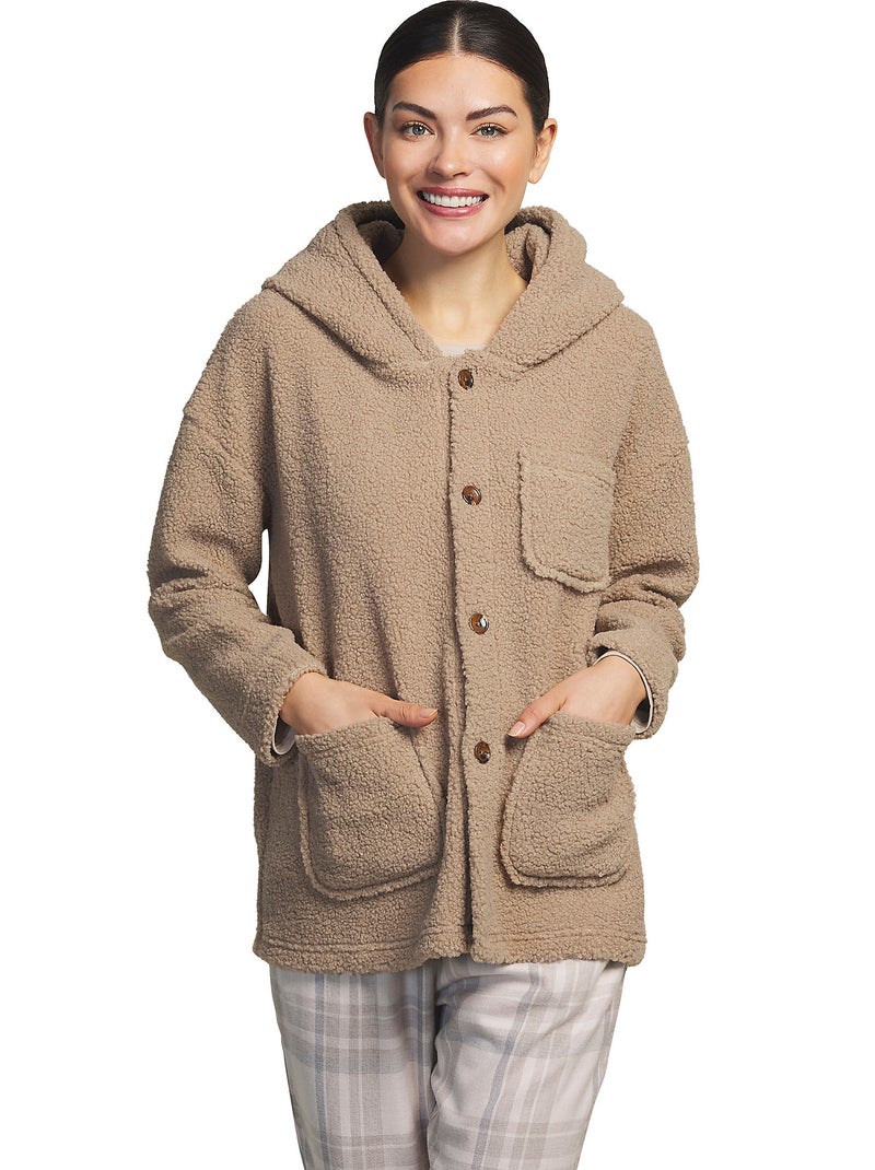Veste d'intérieur à capuche Big Family Marron - Kiabi