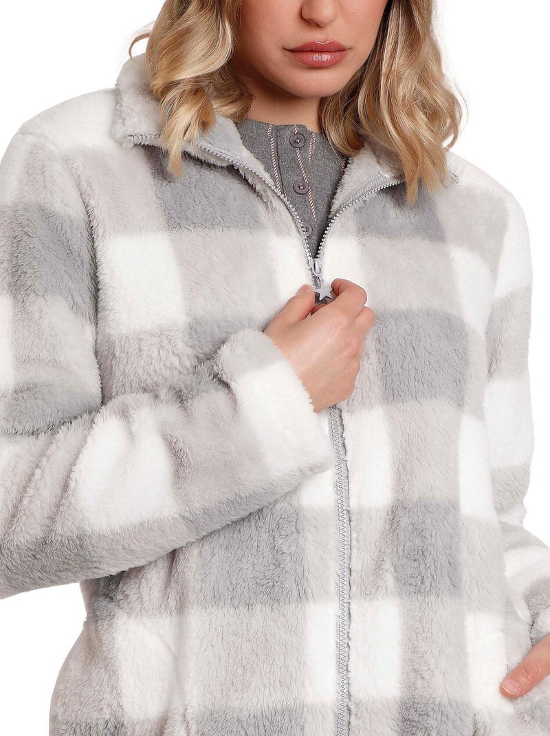 Veste d'intérieur Cuadro Vichy Gris - Kiabi