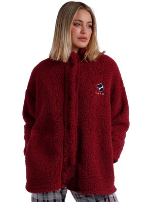 Veste D’intérieur En Maille Courtelle – Couleur Bordeaux, Coupe Ample 3XL