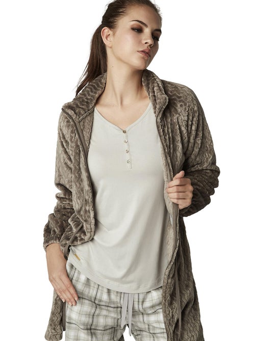 Veste d'intérieur robe de chambre zippée SUPERSOFT COMPLEMENTOS - Kiabi