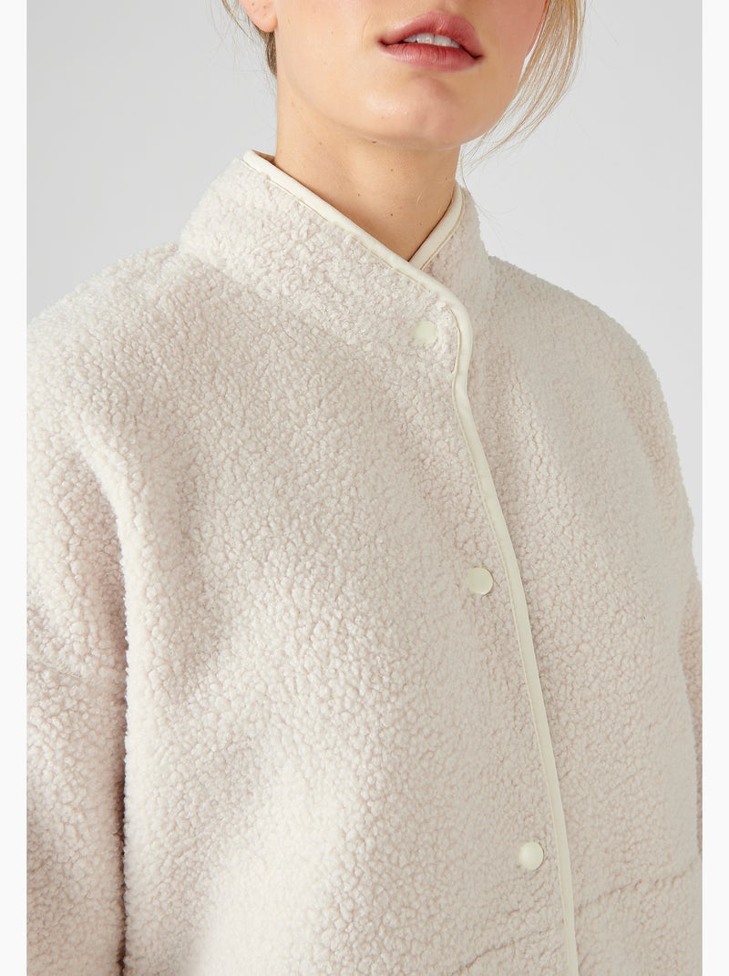 Veste d'intérieur Thermolactyl en maille moutonnée - Damart Blanc - Kiabi