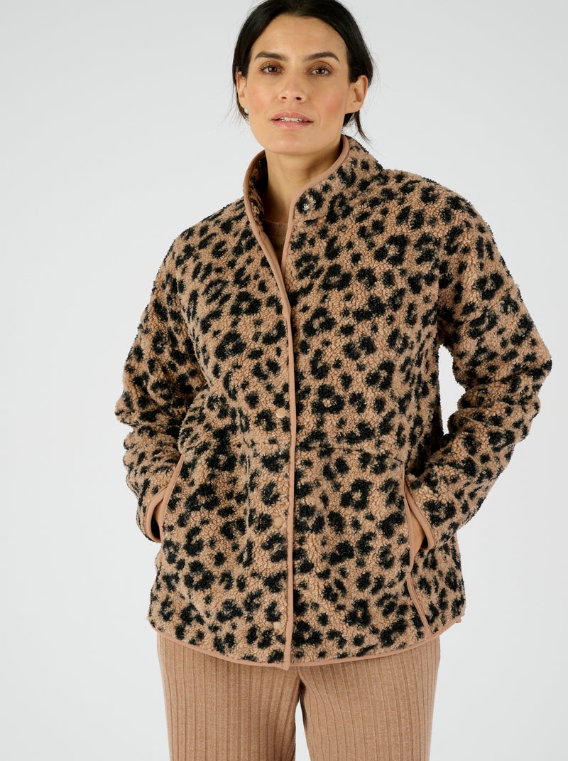 Veste d'intérieur Thermolactyl en maille moutonnée - Damart Marron - Kiabi