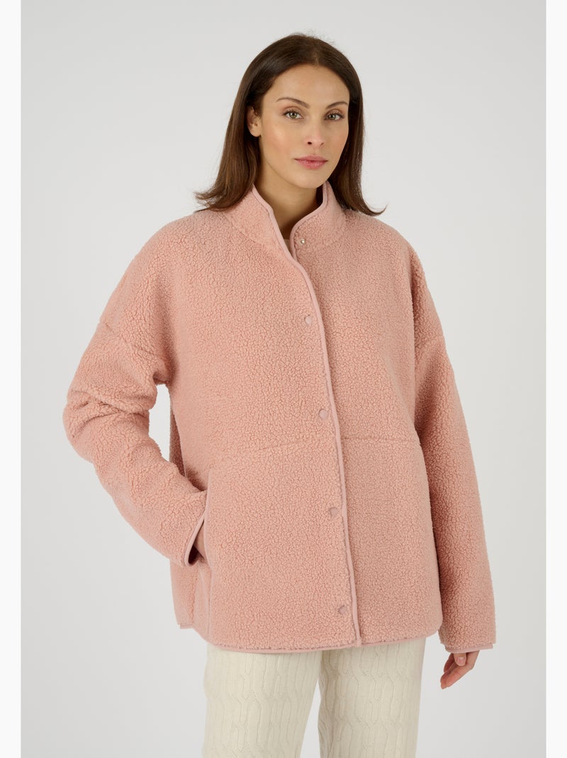 Veste d'intérieur Thermolactyl en maille moutonnée - Damart Rose - Kiabi