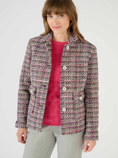 Veste doublée effet tweed fils brillants - Damart - Kiabi