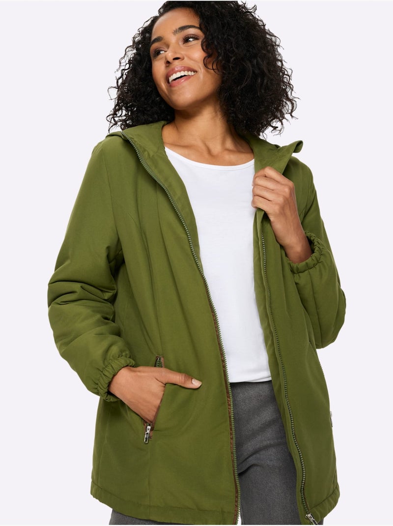 Veste doublée et légèrement ouaté - taille standard - moda vilona Vert olive - Kiabi