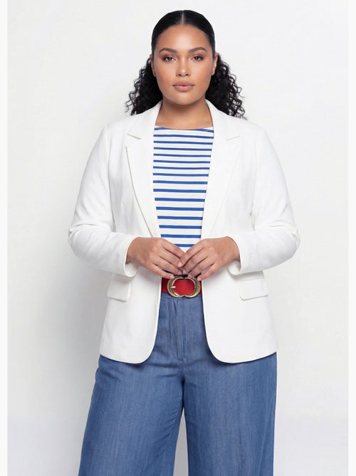 Veste droite boutonnée maille milano unie - afibel - Kiabi Veste droite boutonnée maille milano unie - afibel - Kiabi
