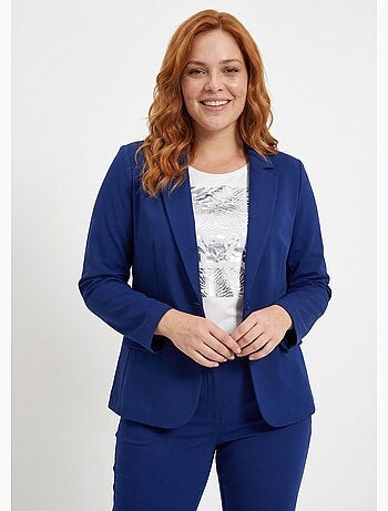 Veste droite boutonnée maille milano unie - Afibel