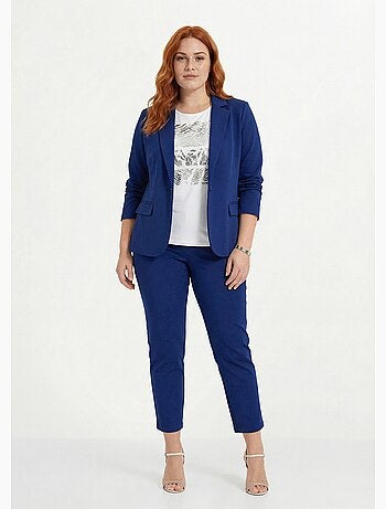 Veste droite boutonnée maille milano unie - Afibel