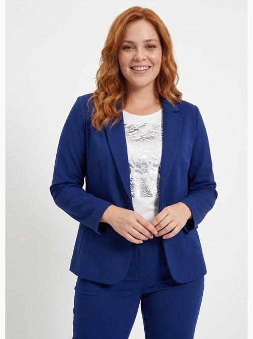 Veste droite boutonnée maille milano unie - Afibel - Kiabi