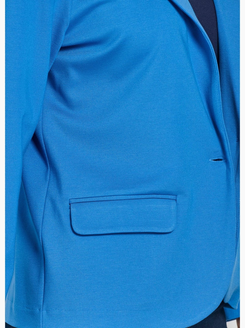 Veste droite boutonnée maille milano unie - Afibel Bleu - Kiabi