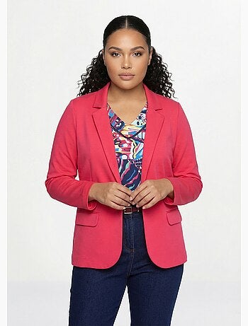 Veste droite boutonnée maille milano unie - Afibel