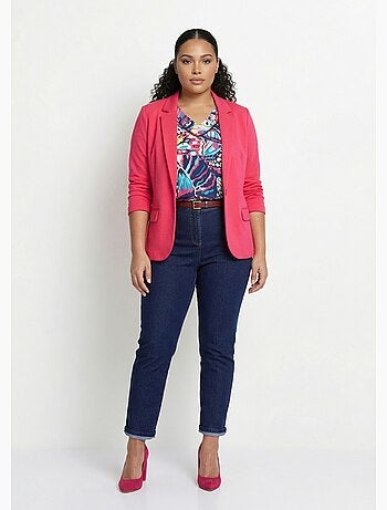 Veste droite boutonnée maille milano unie - Afibel