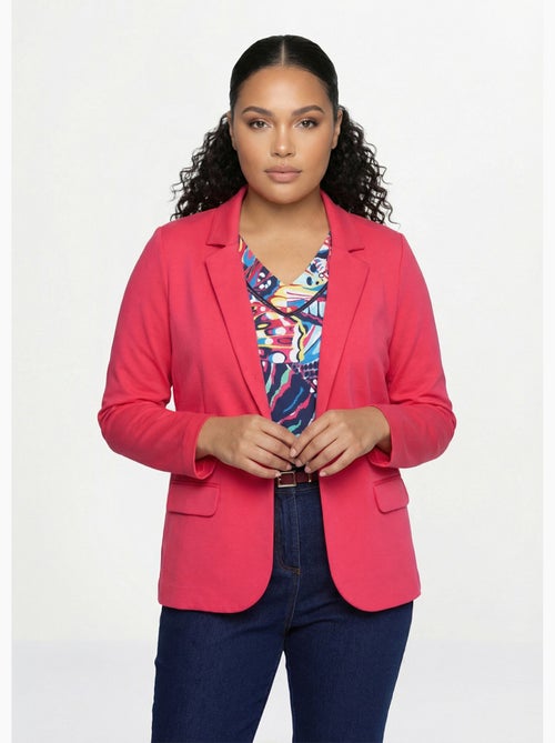 Veste droite boutonnée maille milano unie - Afibel - Kiabi