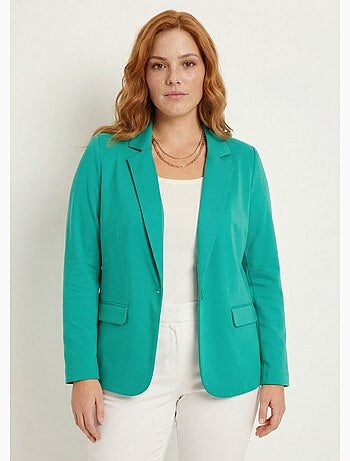 Veste droite boutonnée maille milano unie - Afibel