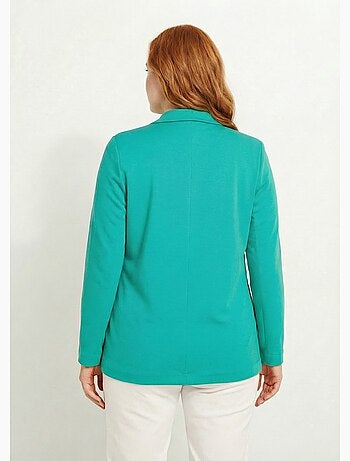 Veste droite boutonnée maille milano unie - Afibel