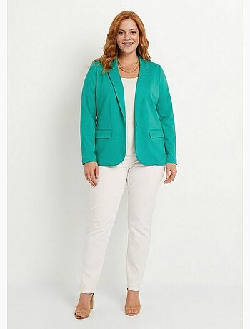 Veste droite boutonnée maille milano unie - Afibel