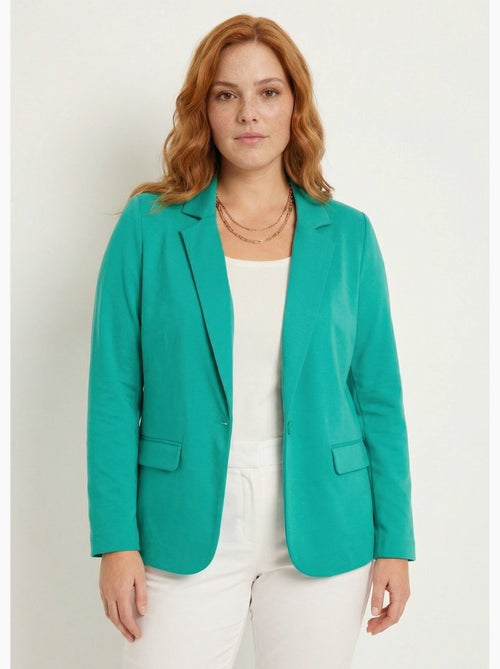 Veste droite boutonnée maille milano unie - Afibel - Kiabi