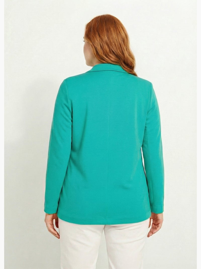 Veste droite boutonnée maille milano unie - Afibel Vert - Kiabi