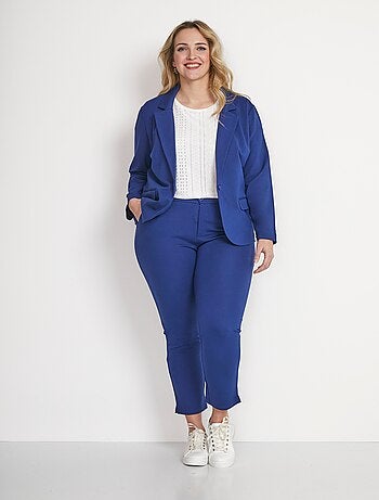 Veste droite boutonnée maille milano unie