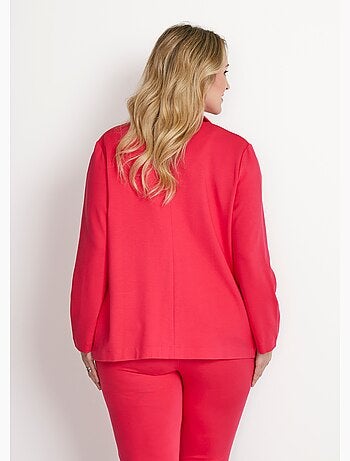 Veste droite boutonnée maille milano unie